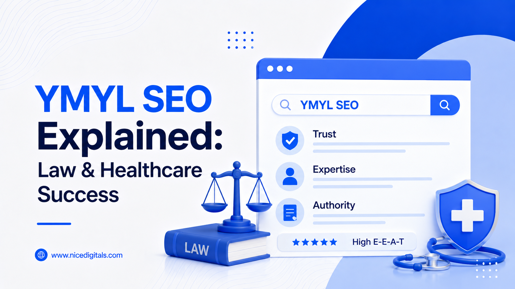 YMYL SEO checklist for law firms and healthcare providers following Google's quality guidelines